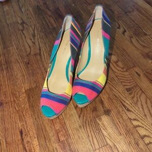 Nine West Multicolor Striped Heels